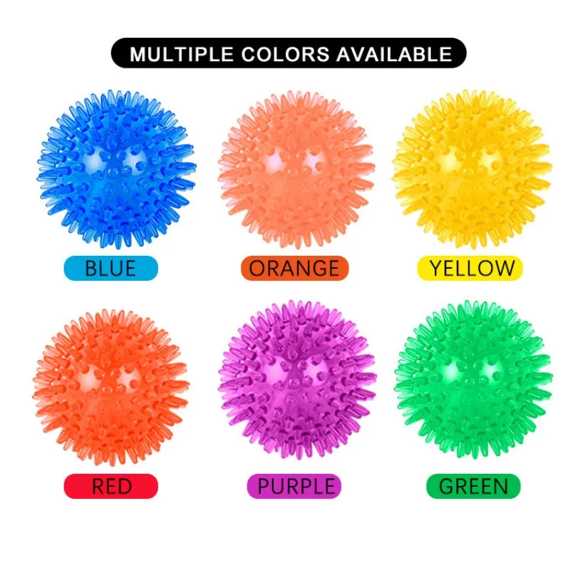 Pet Dog Toys Cat Puppy Sounding Toy Polka Squeaky Tooth Cleaning Ball TPR Training Pet Teeth Chewing Toy Thorn Balls Accessories