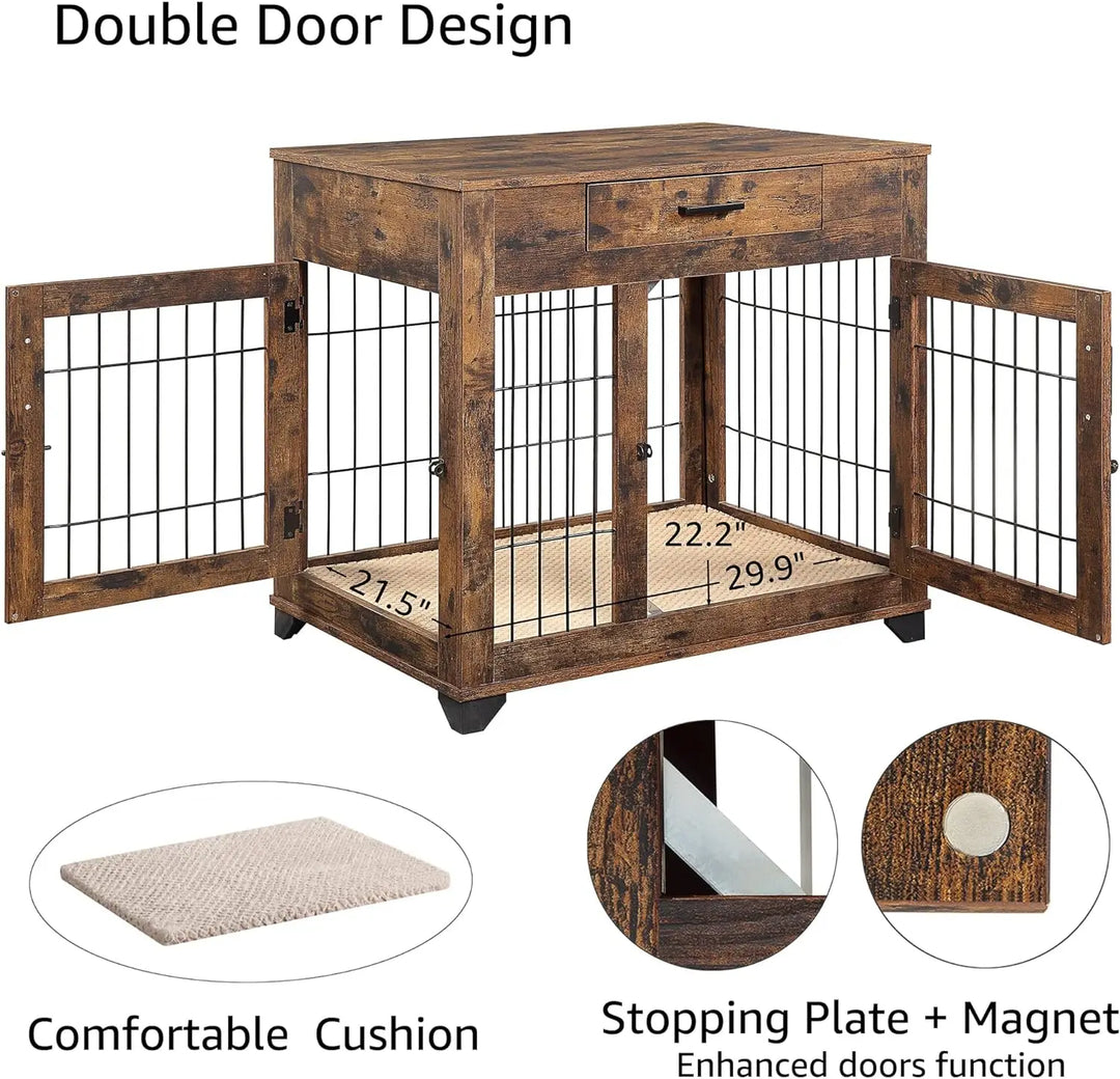 Furniture Style Dog Crate for Medium Dogs, Indoor Aesthetic Puppy Kennel, Modern Decorative Wood Wire Pet House Dog Cage