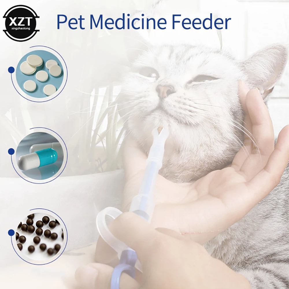 Pet Medicine Syringe Tablet Pill Gun Pills Capsule Push Dispenser Medicine Water Milk Injection Needle Dog Cat Puppy Feeder Kit