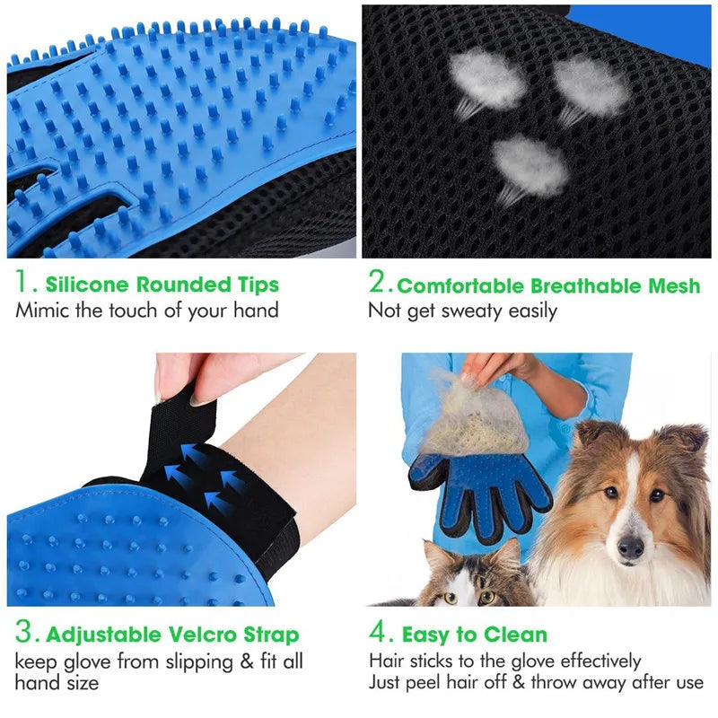 Fashion Rubber Pet Bath Brush Dog Toys Environmental Protection Silicone Glove for Pet Massage for Dogs and Cats Pet Accessories