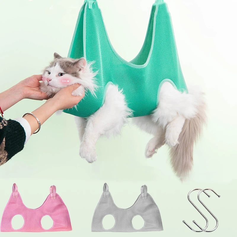 Cat Grooming nail cutting anti scratch bite fixed bag bath Trimming Restraint Bag Pet Beauty hammock hanging Pet Supplies