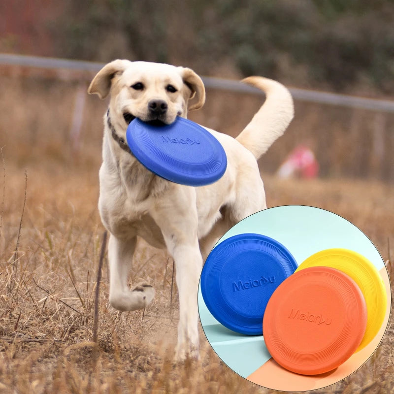 Dog Flying Discs Soft Non-Slip Dog Flying Disc Silicone Game Flying Discs Anti-Chew Dog Toy Puppy Training Interactive Funny Toy