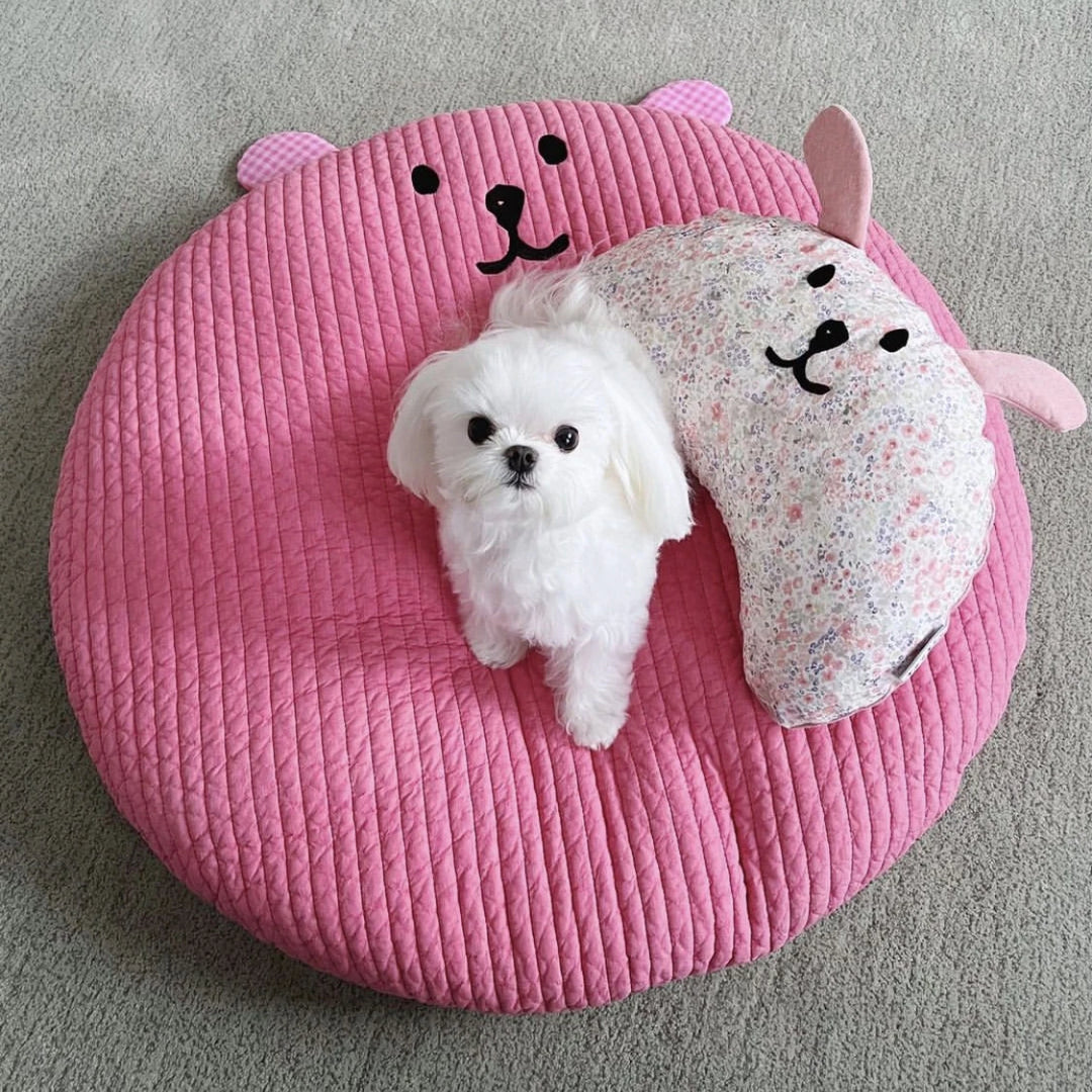 Cotton Soft Cute Cushion Pet Cushion Round Quilted Cotton Non-Stick Hair Removable Puppy Deep Sleep Dog Bed Kennel Dog Supplies