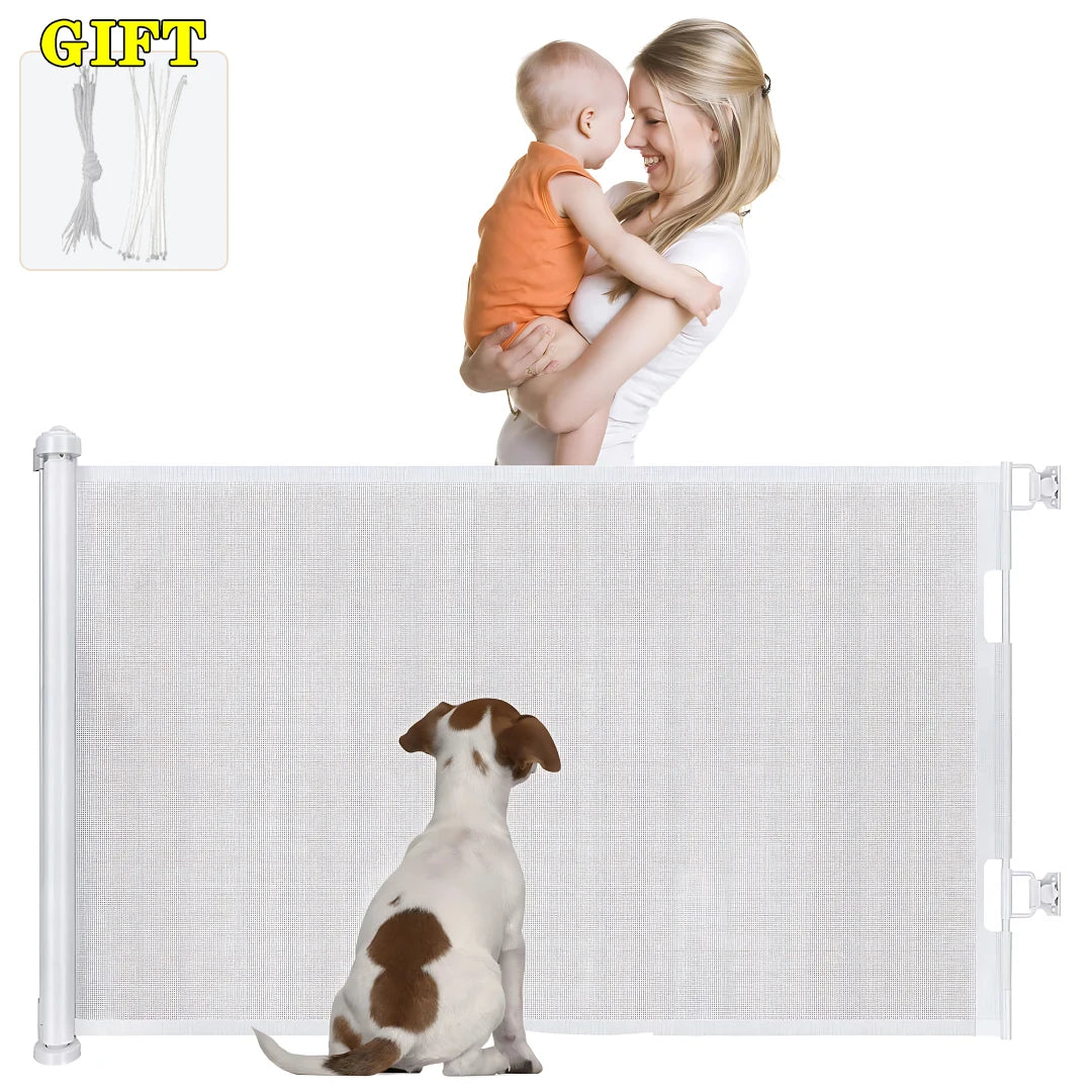 1/2Pcs Pet Fence Dog Fence Retractable 3m Thickened Stair Guard Children's Stair Safety Net Baby Fence Pet Fence Safety Net