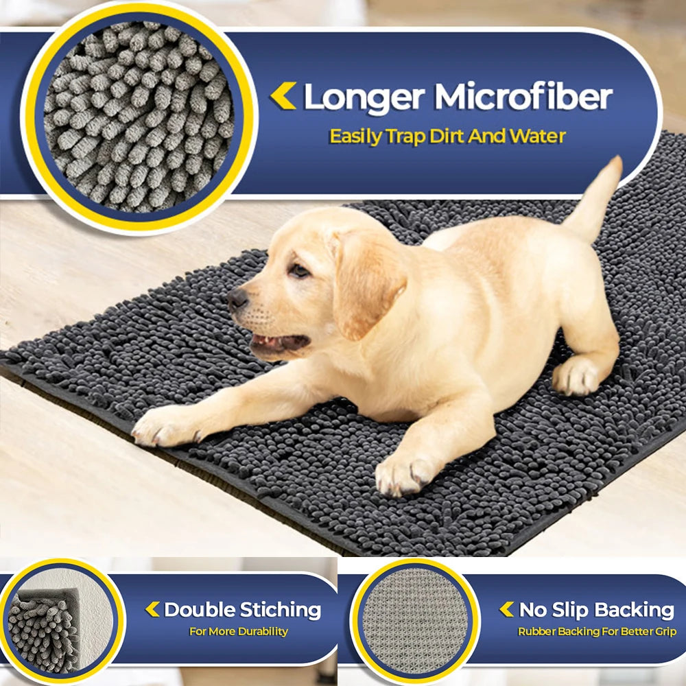 Washable Dog Mat Easy To Clean Pet Paws Rug Absorbent Dogs Diapers Pads Soft Cushion For Small Large Dogs