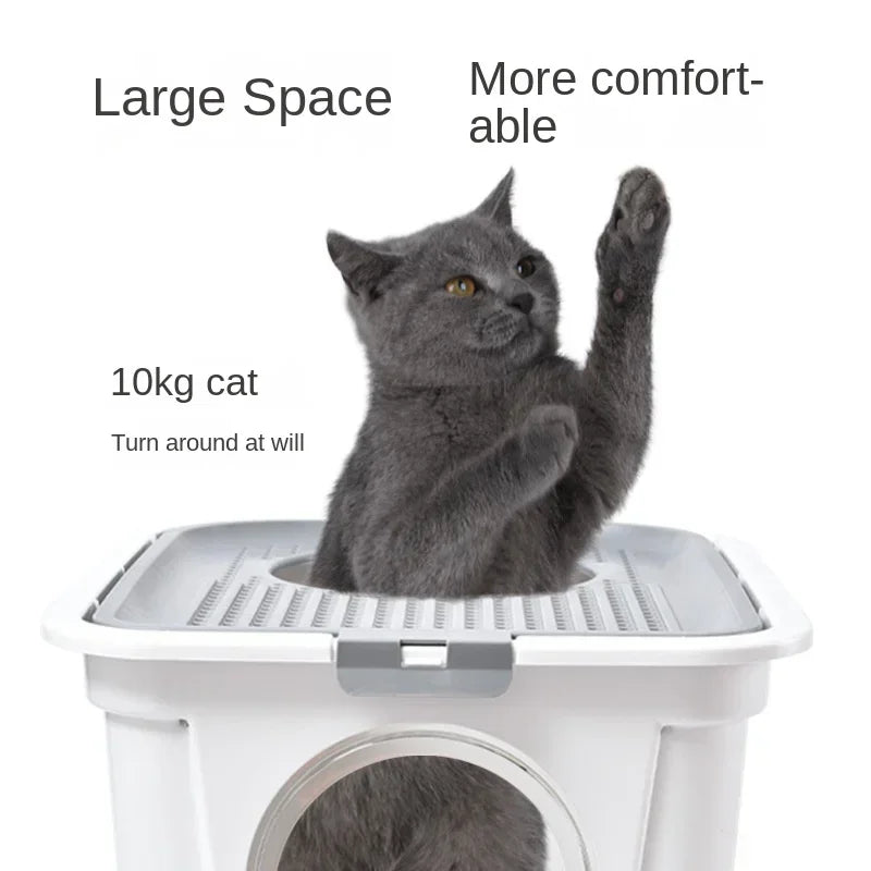 Cat Litter Box Closed Splash Proof Top Anti-odor Easy To Clean Litter Box Cat Supplies Sandbox Cat Toilet