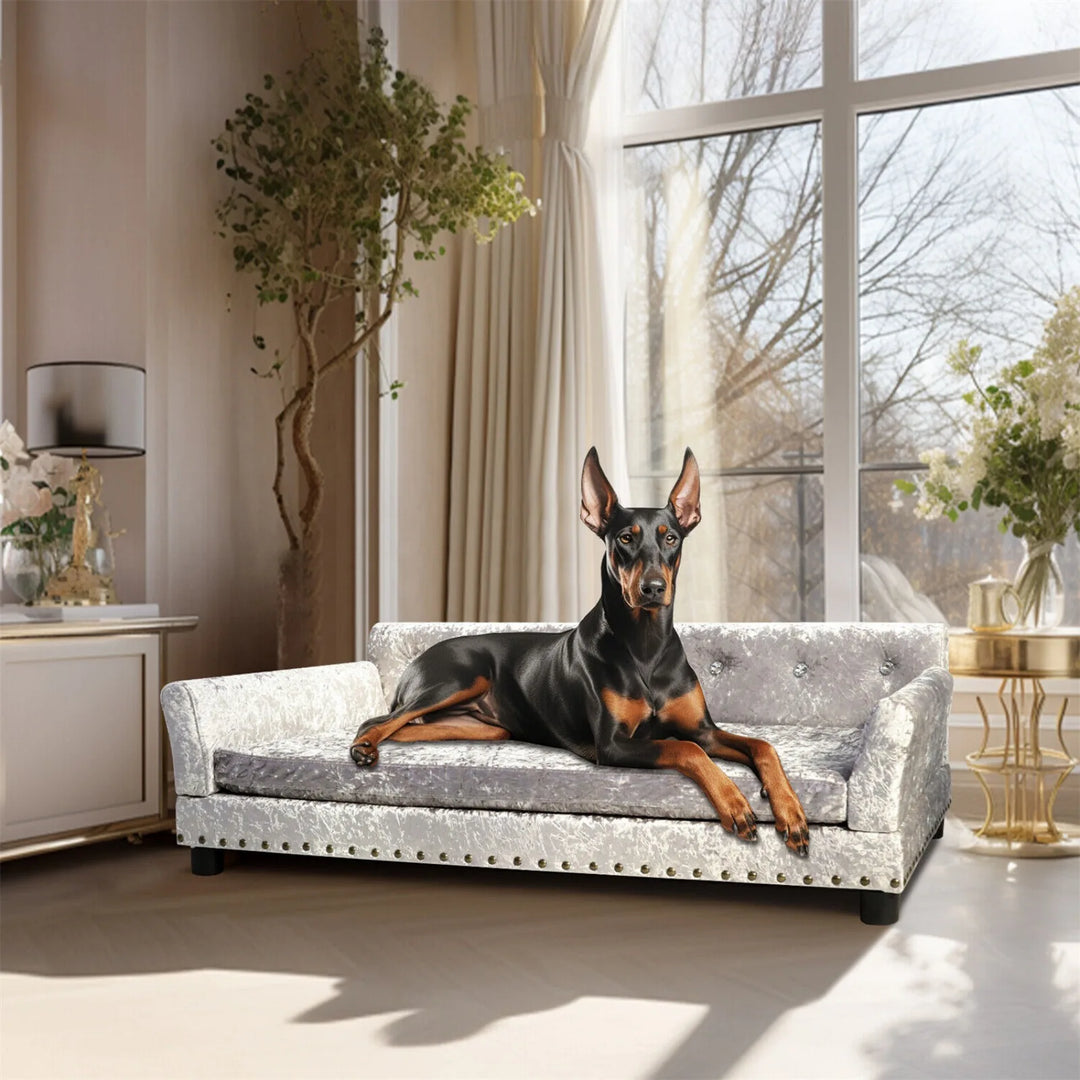 US Extra Large Dog Sofa, Super Soft, Beaded, Indoor, Adjtable Pet Mattress