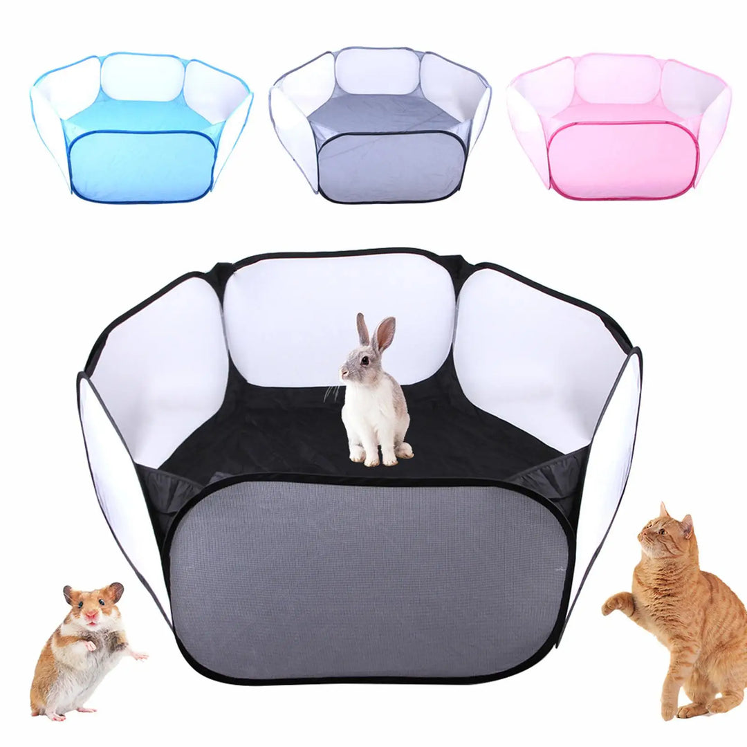 Folding Pet Tent Breathable Cage Tent Kennel Rabbit Hideout Animal AntiBedding for Chinchilla Outdoor Yard