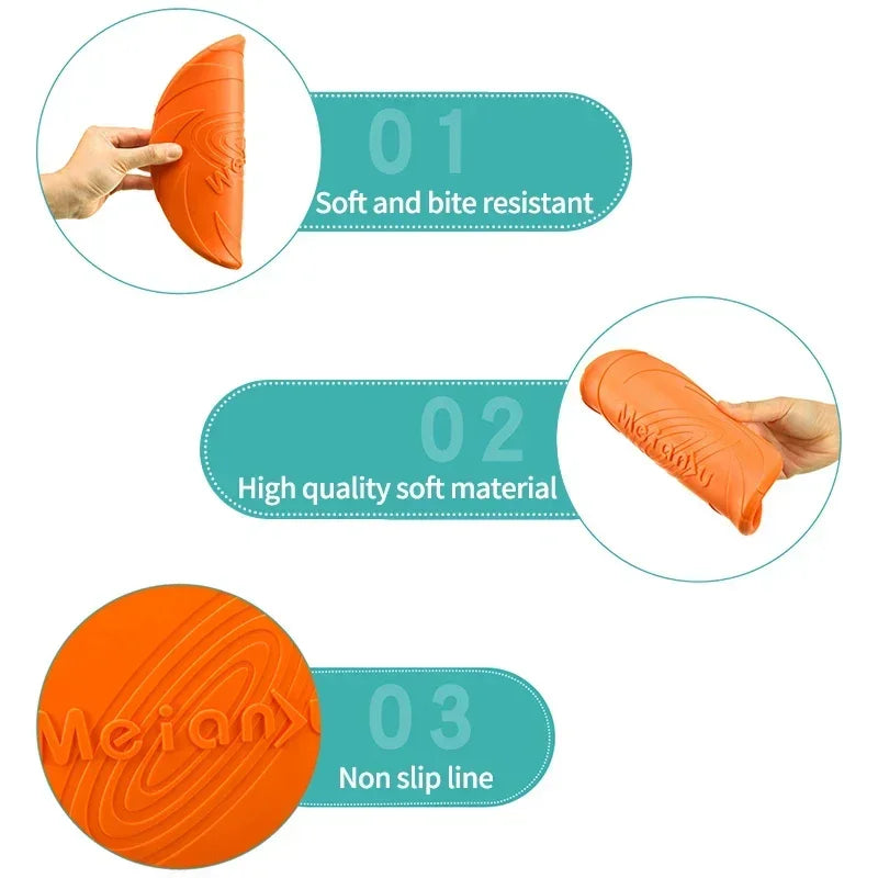 15/18/22cm Pet Dog Flying Disk Toy Silicone Outdoor Training Toy Interactive Anti-Chew Game Toy Pet Supplies jouet pour chien