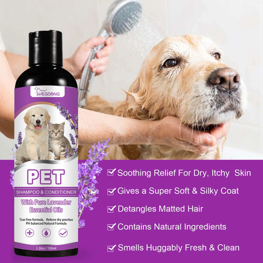 Pet Shampoo Flea Killer Hair Softening Relieve Itching PH Balanced Cleaning Natural Moisturizing Dog Shampoo For Sensitive Skin