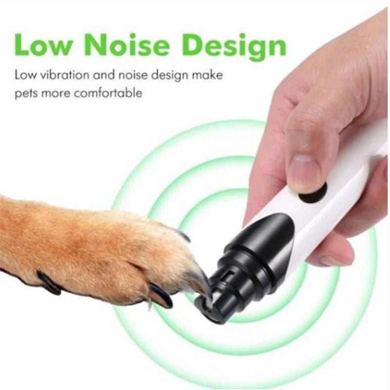 Electric Pet Nail Grinder LED Light Cat Dogs Nail Clippers USB Rechargeable Paws Nail Cutter Grooming Trimmer Pet Supplies