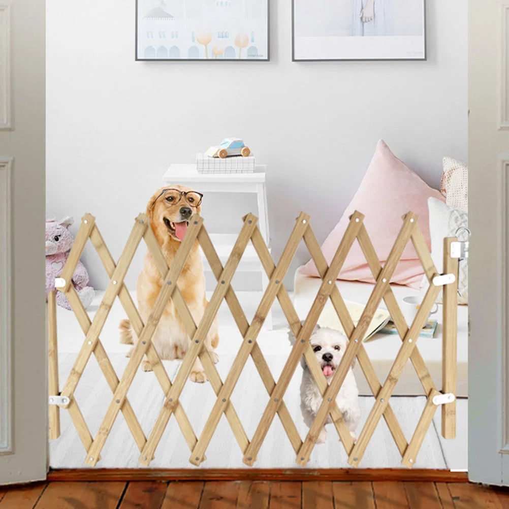 Pet Isolation Door Dog Fence Cage Playpen Indoor Small Dogs Baby Gate Enclosure Wooden Convenient Barrier Safety Child