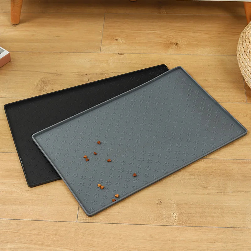 Pet Placemat Silicone Waterproof Pet Bowl Pad Dog Food bowl Mat Cat Feed Mat Cat Dog Drinking Feeding Placemat  Feeder Mats