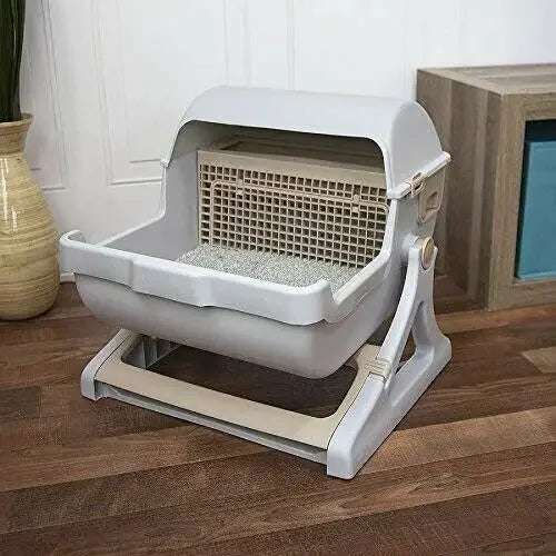 Pet Semi-Automatic Quick Cleaning Cat Litter Box Luxury Cat Toiletraining Kit Sandbox Bedding Bedpans Pet Mascotas Kitten