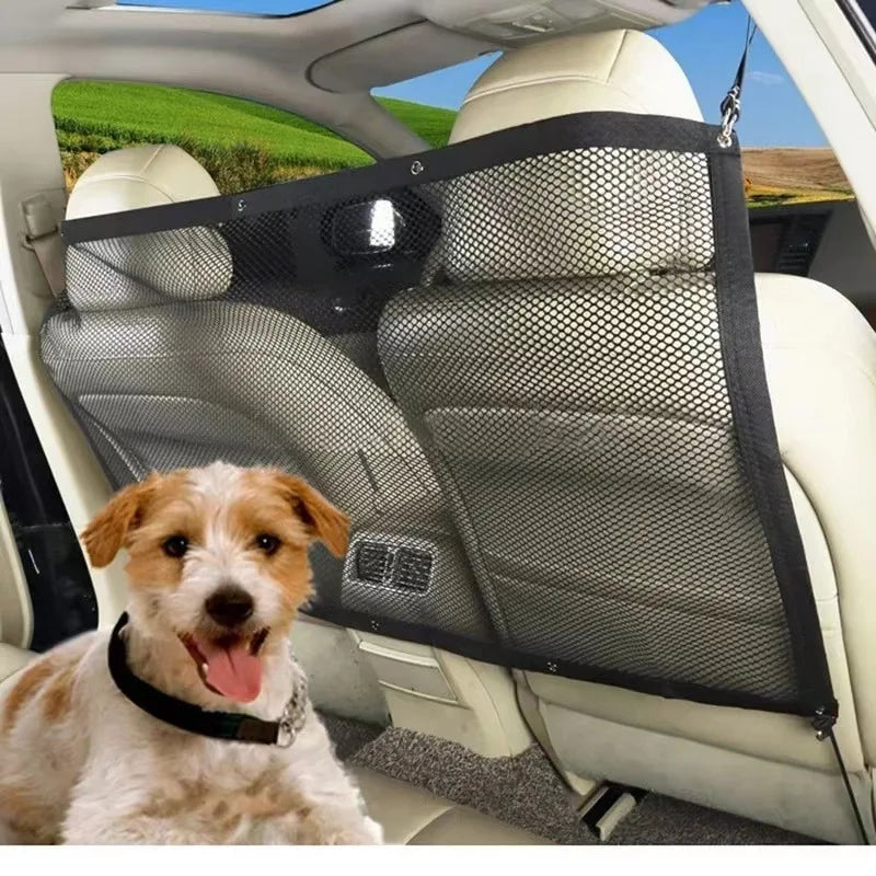 Car Dog Net Barrier 115CM*62CM Adjustable Portable Mesh Obstacle Car Back Seat Pet Fence Car Pet Isolation Protective Network