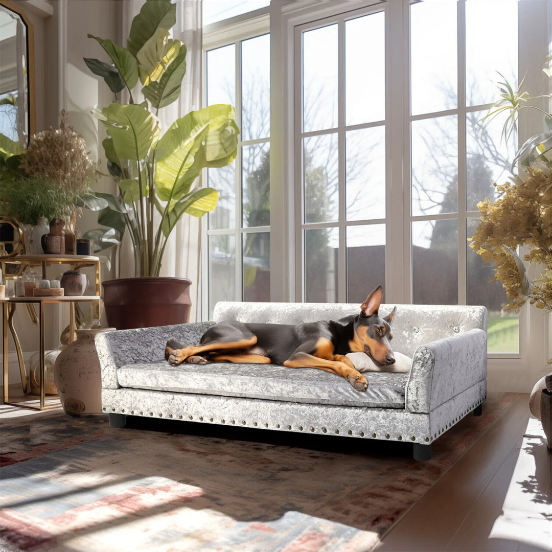 US Extra Large Dog Sofa, Super Soft, Beaded, Indoor, Adjtable Pet Mattress