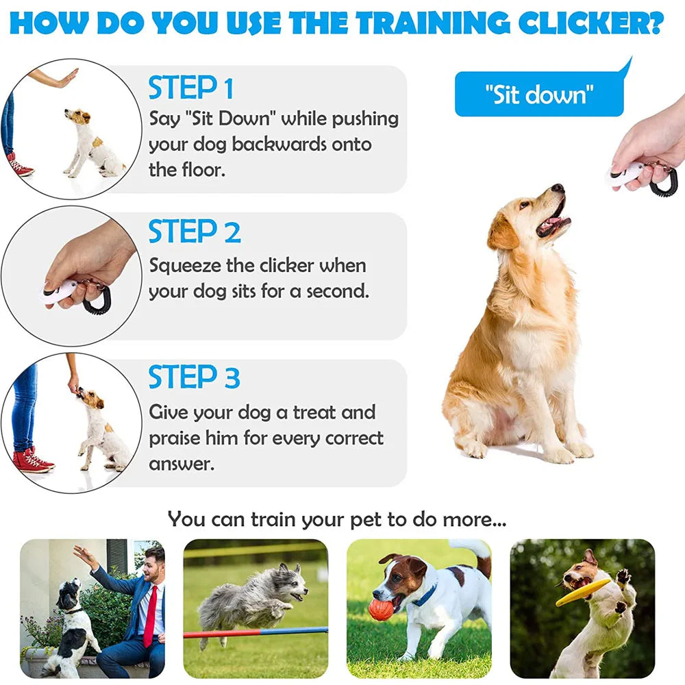 2/Pack Dog Training Clicker with Adjustable Wrist Strap Durable Lightweight Easy To Use for Cats Puppy Birds Horses