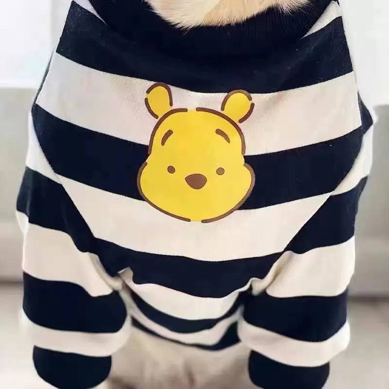 Large Dog Striped Sweatshirt, Labrador, Golden Retriever, Internet Celebrity, Tide Brand, Spring and Autumn