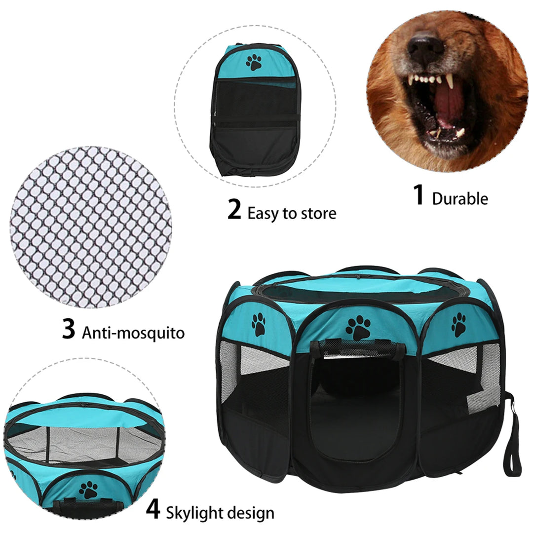 Portable Small Pet Cage Foldable Breathable Pet Play Tent Outdoor Indoor Exercise Fence for Guinea Pig Rabbits Hamster Hedgehogs