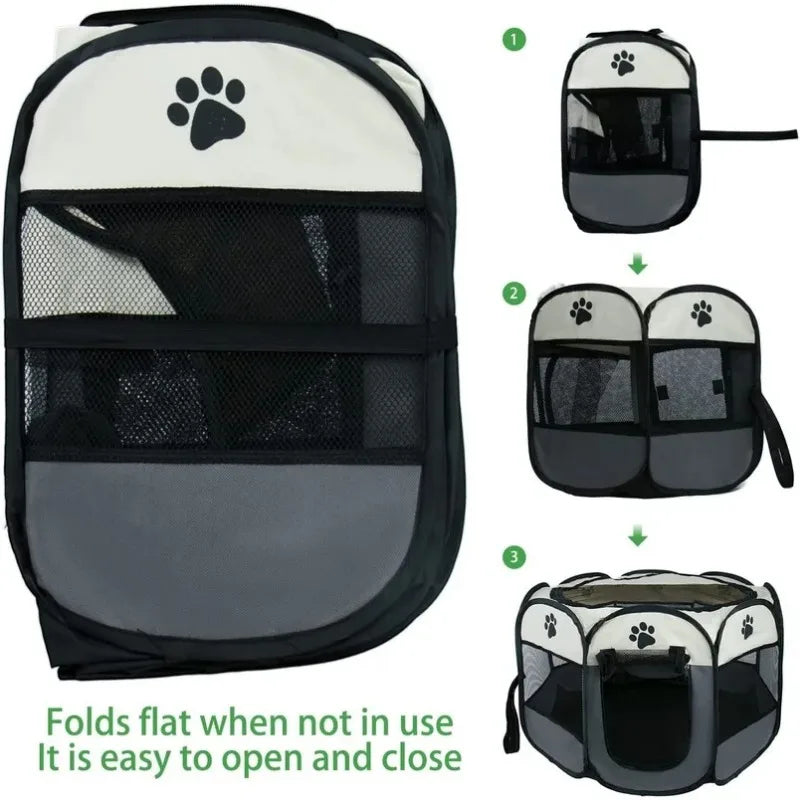 Oxford lightweight Puppy Pet Playpen for Medium Dogs Portable Cat Playpens Indoor Fence Foldable Doggie Play Pen