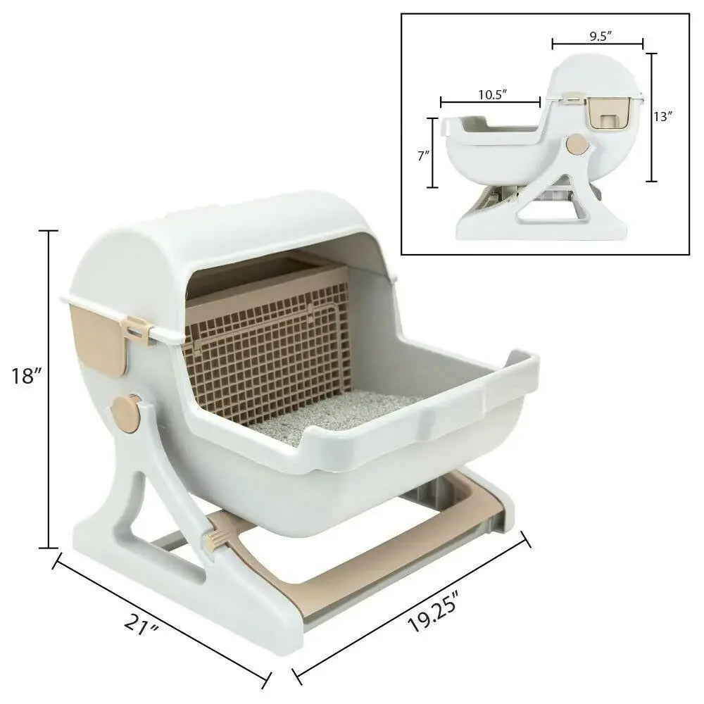 Pet Semi-Automatic Quick Cleaning Cat Litter Box Luxury Cat Toiletraining Kit Sandbox Bedding Bedpans Pet Mascotas Kitten