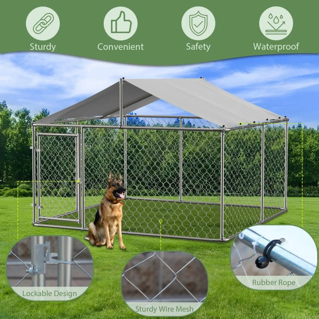 US 7.5 ft. x 7.5 ft. Outdoor Large Dog Kennel Heavy-Duty Pet Playpen Poultry Cage Dog Exercise Pen