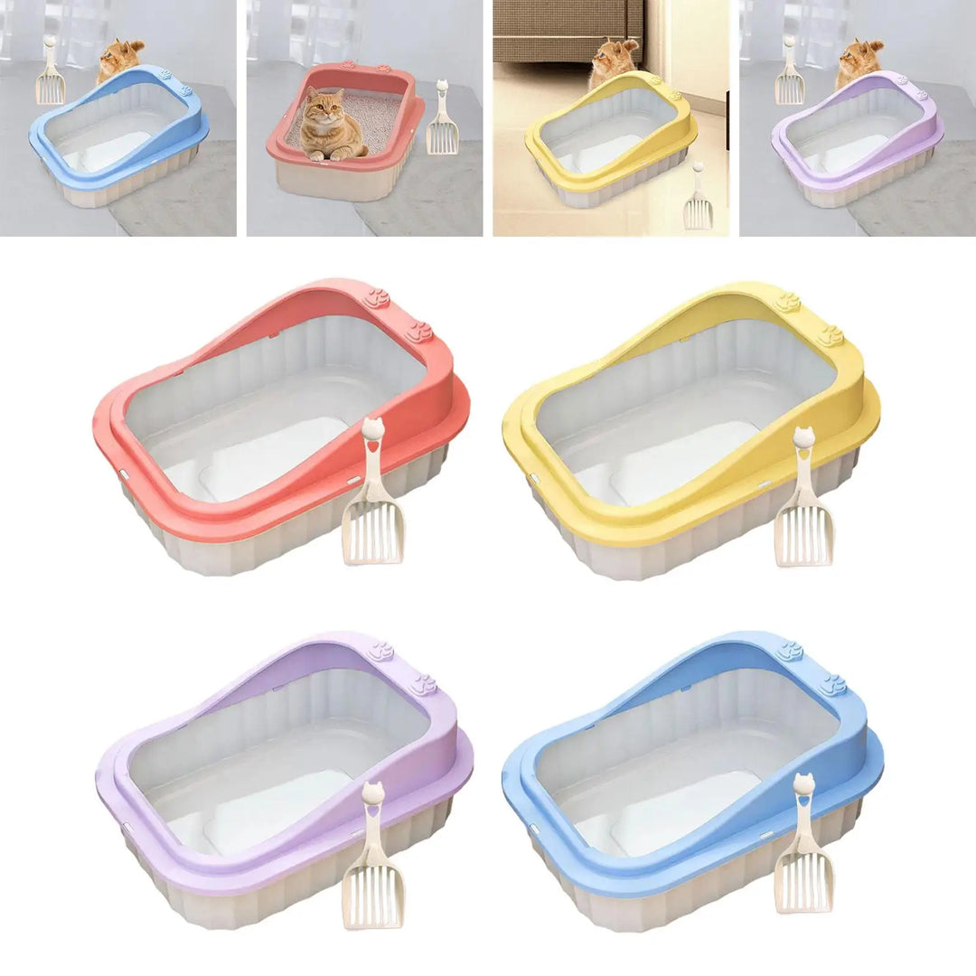 Cat Litter Box for Indoor Cats Cat Bedpan Cat Litter Toilet Easy to Clean Kitten Potty Toilet for Small Medium Large Cats