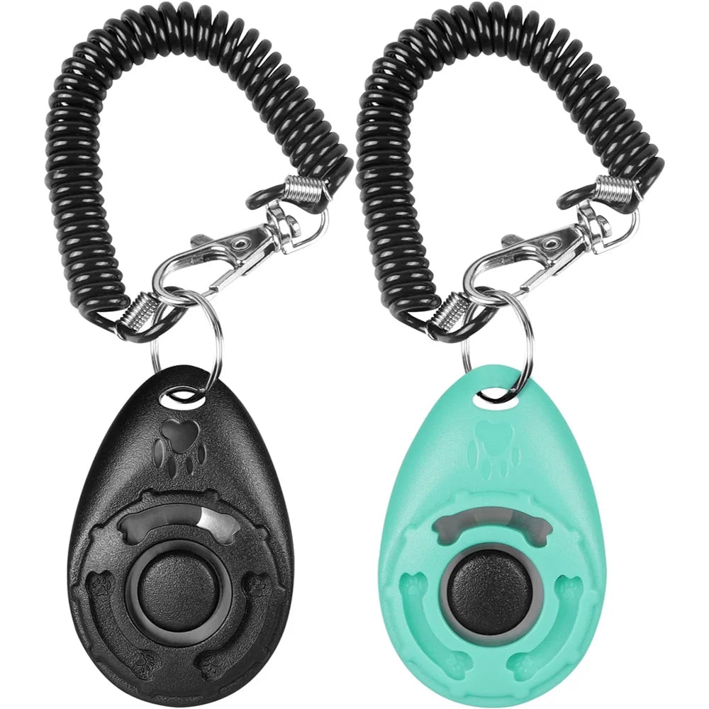 Dog Clicker, [2 PCS,Black&Green] Diyife Pet Training Clicker with Adjustable Wrist Strap Durable Easy To Use for Dog Cat Horse