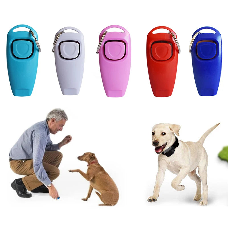 Pet Cat Dog Training Clicker Plastic New Dog Click Trainer Portable Auxiliary Adjustable Wristband Sound Key Chain Dog Supplies