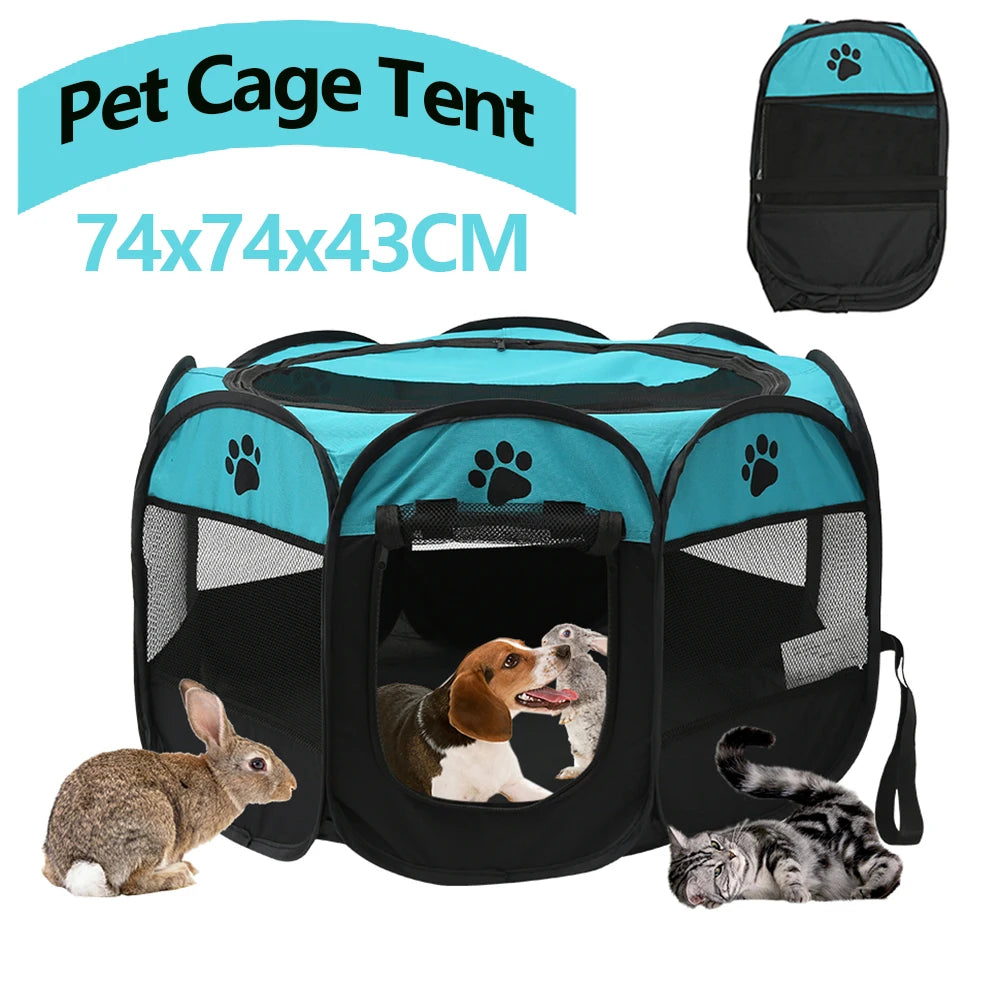 Portable Small Pet Cage Foldable Breathable Pet Play Tent Outdoor Indoor Exercise Fence for Guinea Pig Rabbits Hamster Hedgehogs