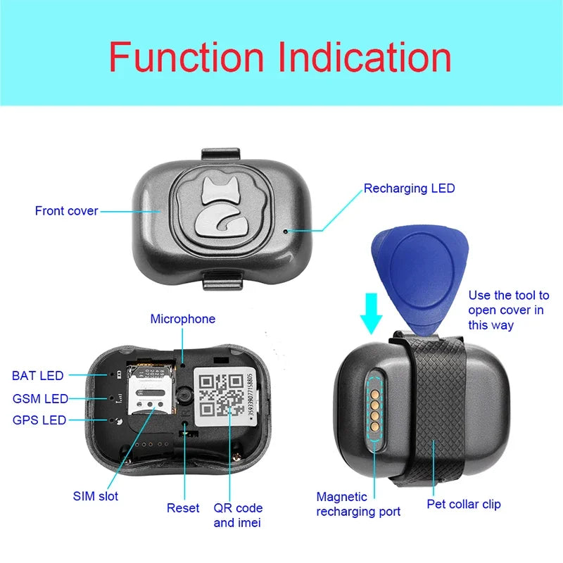 4G/2G Dog Gps Tracker Mini Gps for Cats Waterproof Anti-Lost Device Pet Location Anti-Theft Alarm Tracker Collar Dog Accessories