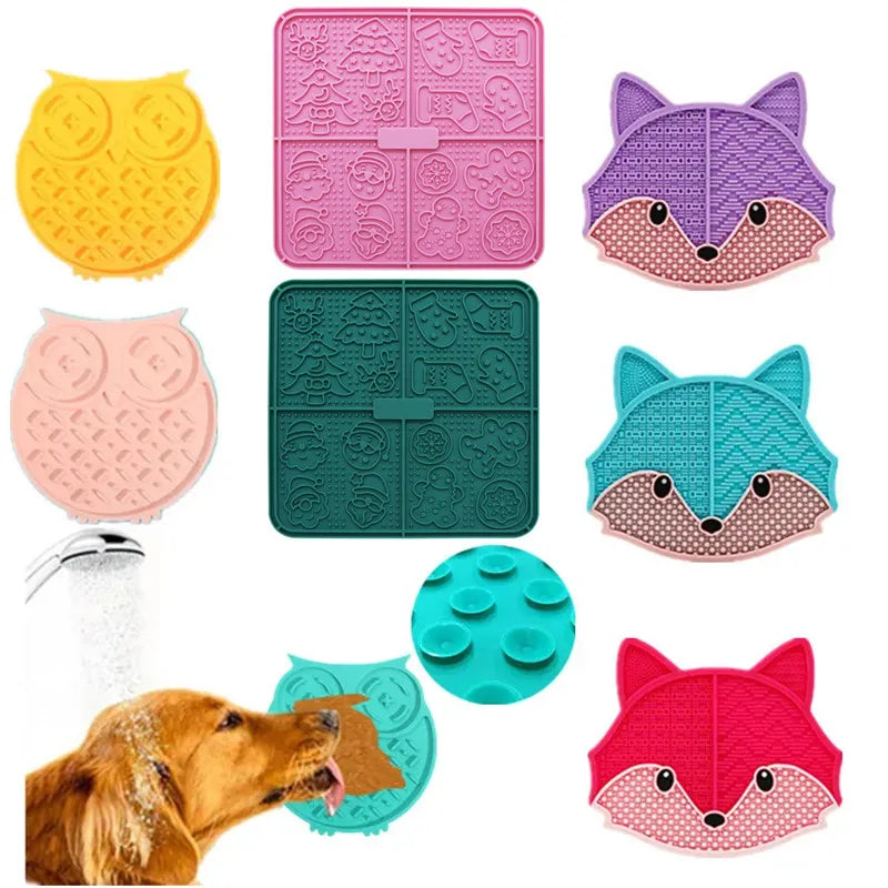 Silicone Dog Licking Pad Slow Food Tray Dog Bath Distraction Sucker Food Training Feeder Pet Supplies