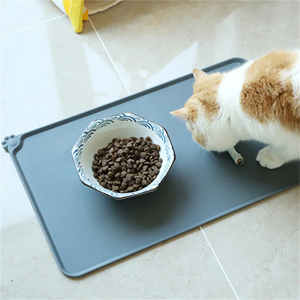 Silicone Waterproof Pet Mat For Dog Cat Pet Food Pad Pet Bowl Drinking Mat Dog Feeding Placemat Portable Outdoor Feeding