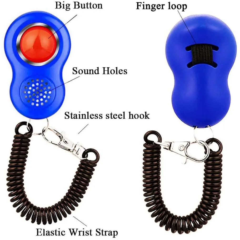 20pcs Pet Cat Dog Training Clicker With Finger Loop Wrist Band Humanized Scientific Professional Design Pet Tool Set More Colors