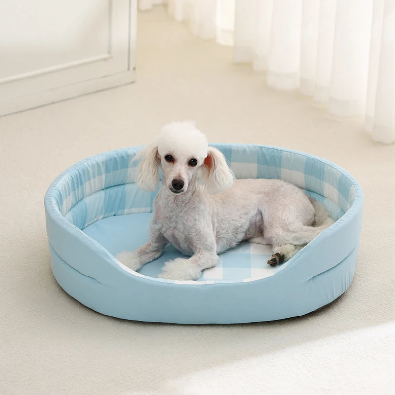 Dog Bed Kennel Removable Washable Cooling Dog Pads Small and Medium Dogs Oval Pet Kennel Pads Four Seasons General Corgi Teddy