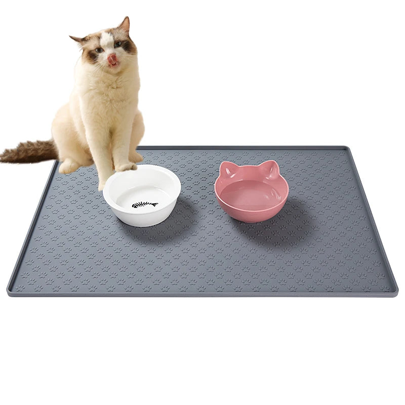 Pet Placemat Dog Food bowl Mat Cat Feed Mat Cat Dog Drinking Feeding Placemat Silicone Waterproof Pet Bowl Pad Feeder Mats