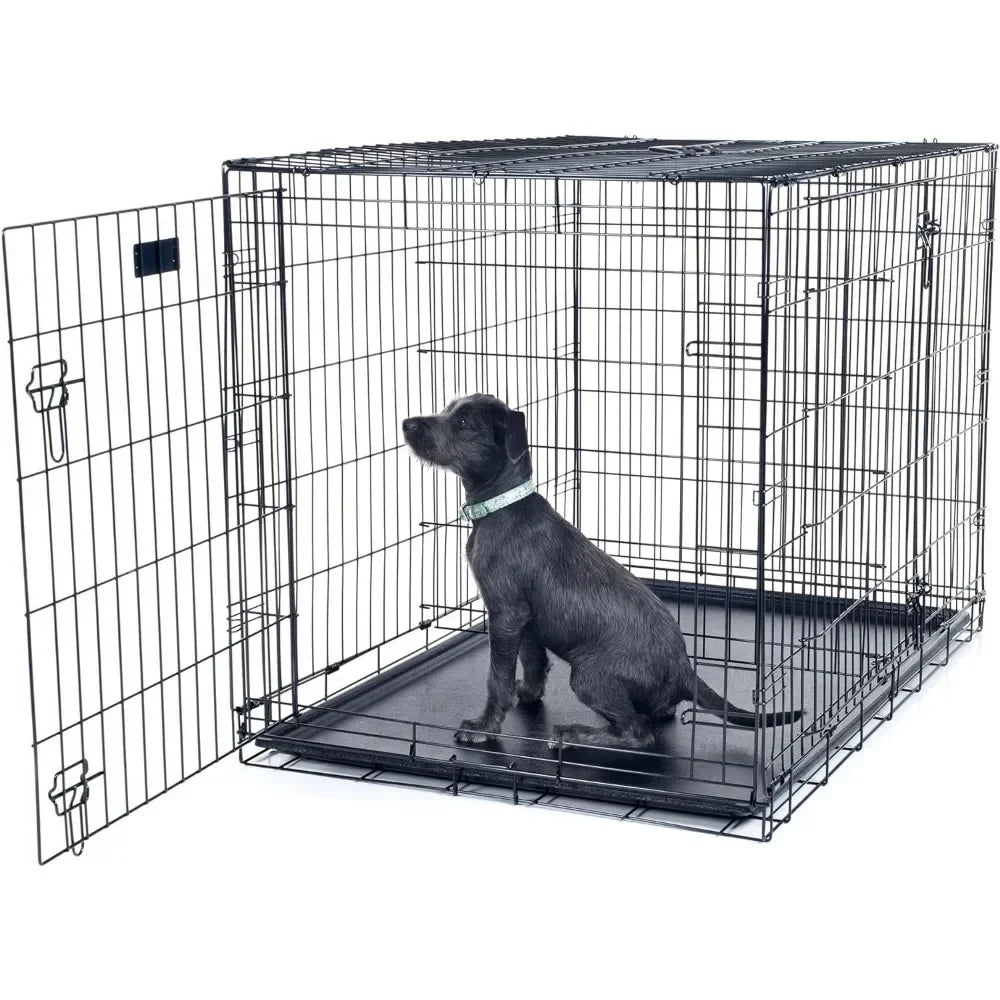 Foldable Dog Crate Cage for Dogs X-Large 2 Door Pet Kennel Dog House