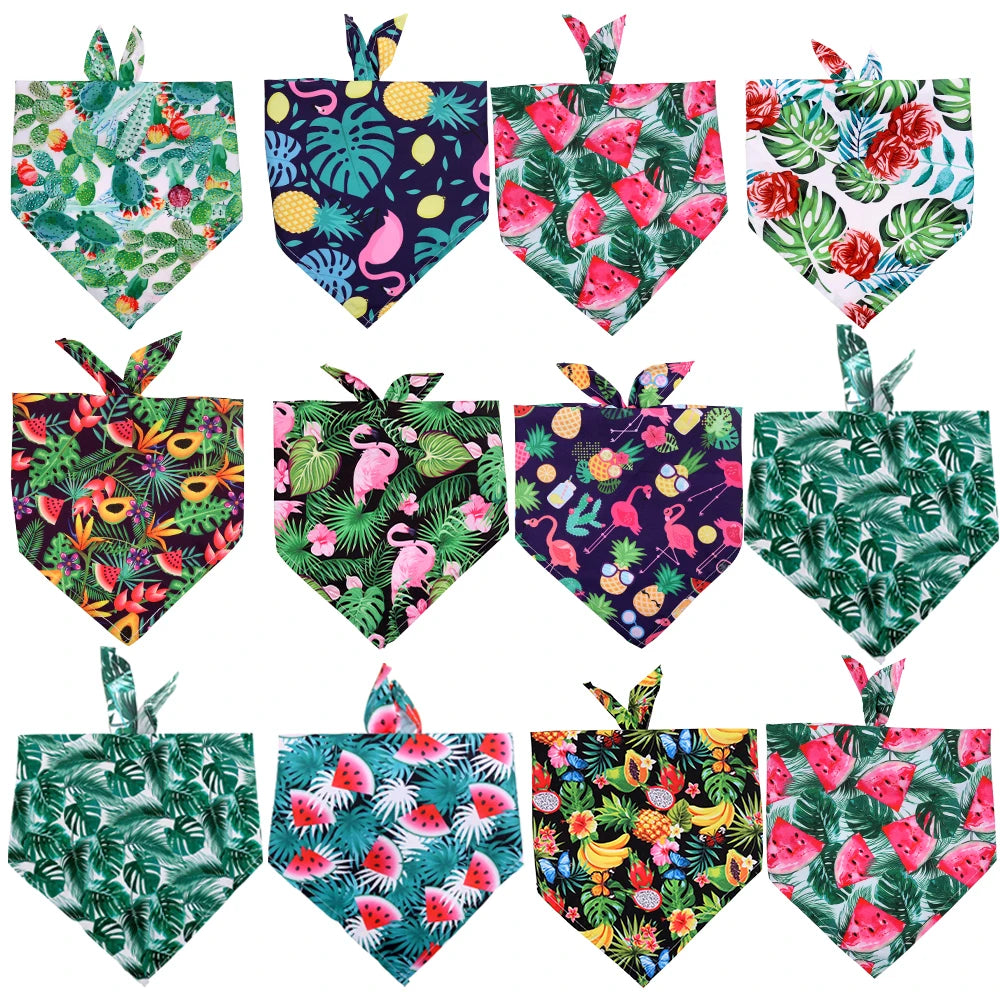 50pcs Dog Bandana Fruit Style Bandana Dog Accessories Dog Scarf  Summer Dog bandanas Bulk  Small Dog Pet Bandana Dog Supplies