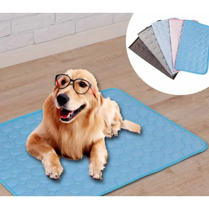 Pet Dog Mat Cooling Summer Pad Mat For Dogs Cat Blanket Sofa Breathable Dog Bed Summer Washable For Small Medium Large Dogs Car