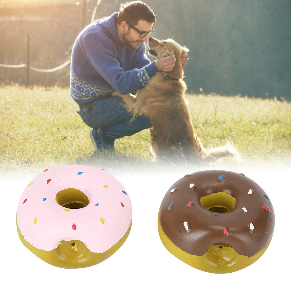 2PCS Donut Dog Chew Toy Sound Toys Simulation Donuts Grinding Cleaning Tooth Relief Dog Toys Игрушки Для Собак Mascotas Perro