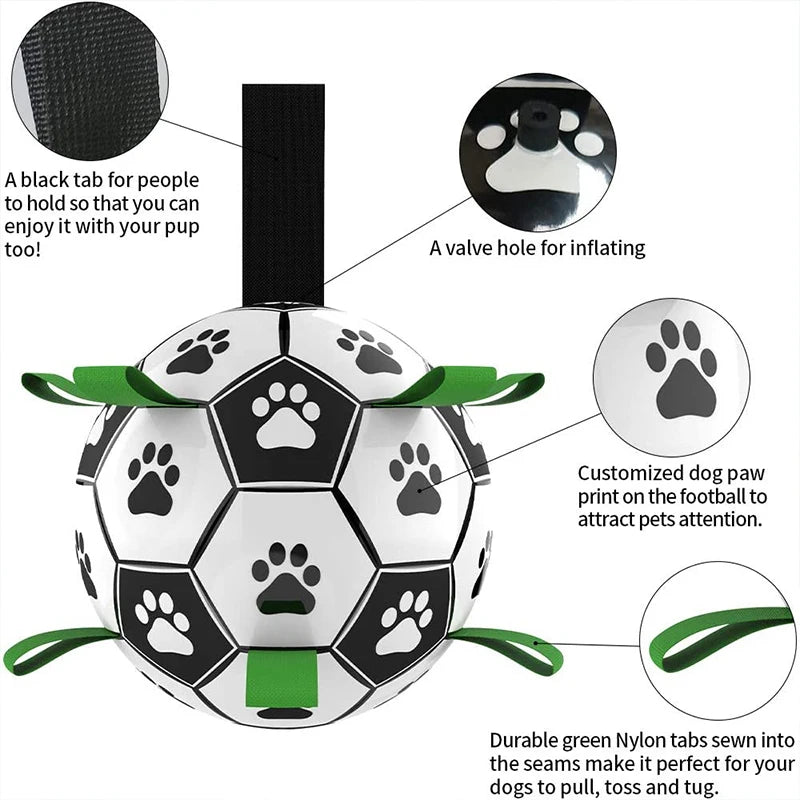 Kimpets Dog Interactive Football Toys Children Soccer Dog Outdoor Training Balls Dog Sporty Bite Chew Teething Ball Pet Supplies