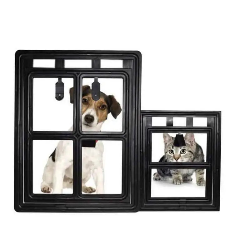 Lockable Plastic Pet Door for Mosquito Proof Screen Window Security Flap Gates Pet Tunnel Dog Fence Free Access